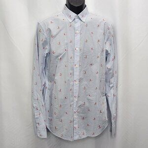Bonobos Light Blue Button-Down Shirt with Red Surfer Print